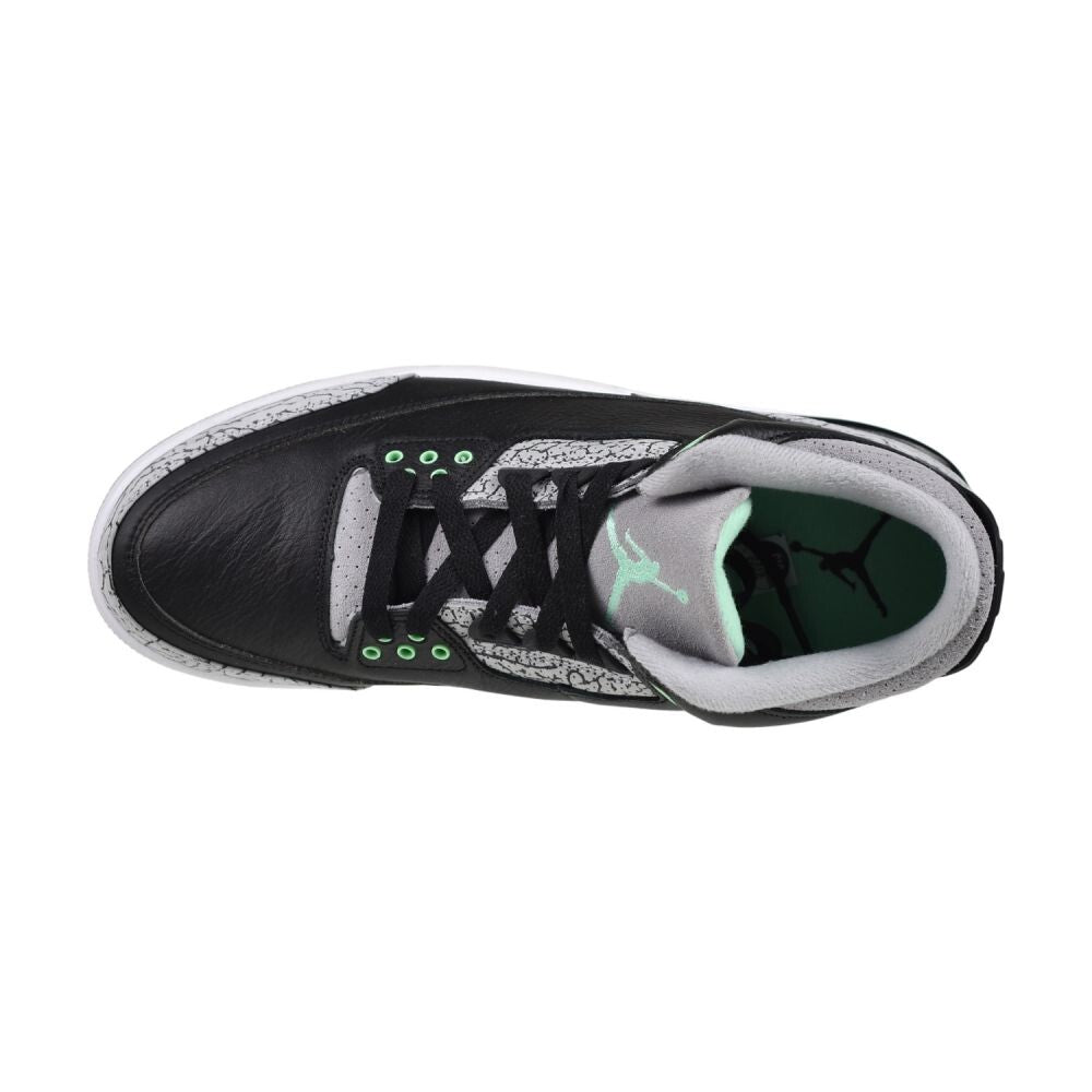 Air Jordan 3 Retro Men's Shoes Black/Green Glow ct8532-031
