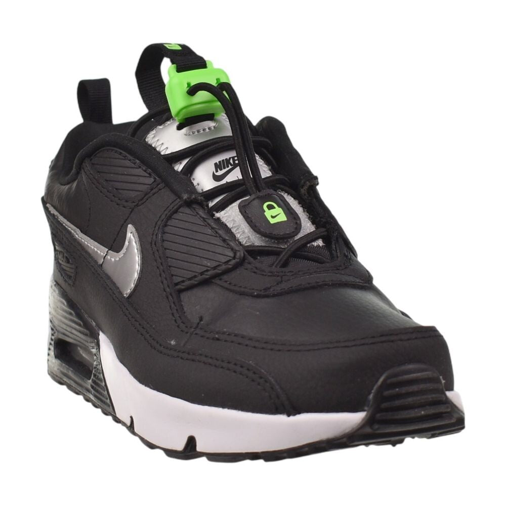 Nike Air Max 90 Toggle Little Kids' Shoes Black/Chrome-Green cv0064-002
