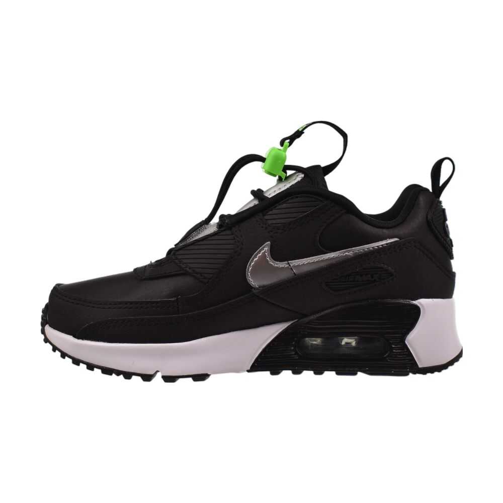 Nike Air Max 90 Toggle Little Kids' Shoes Black/Chrome-Green cv0064-002