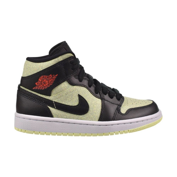Air Jordan 1Mid SE Women's Shoes Black/Chile Red-Barely Volt cv5276-003