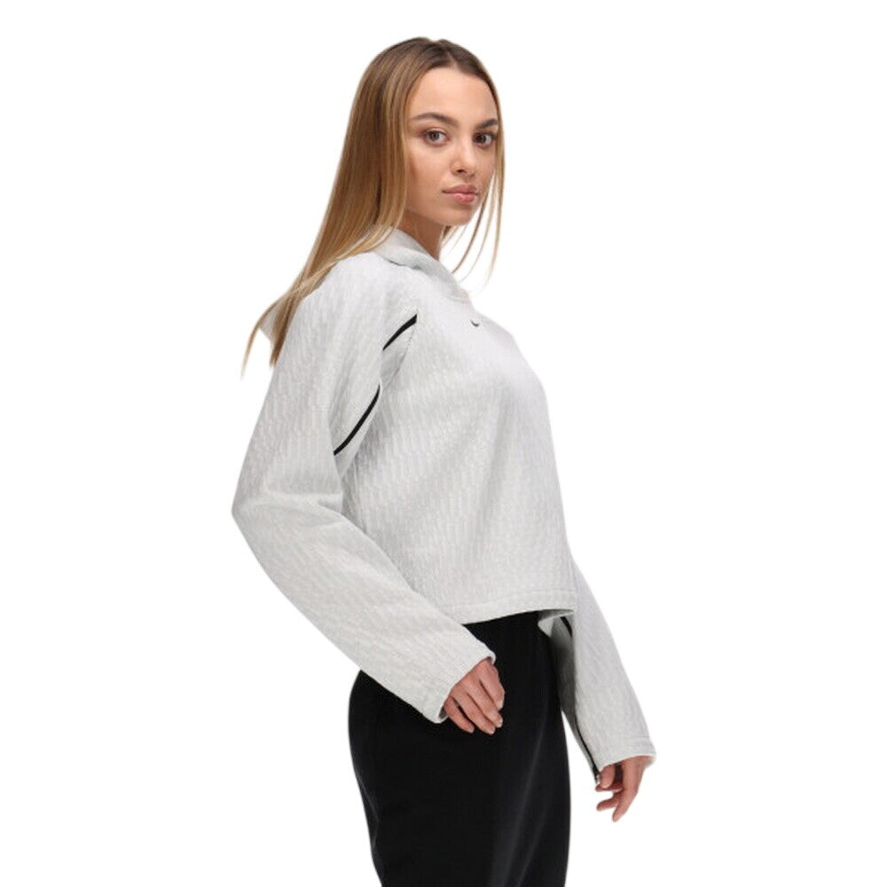 Nike NSW Tech Pack Checkered Women's Hoodie Light Grey/White cz9795-100