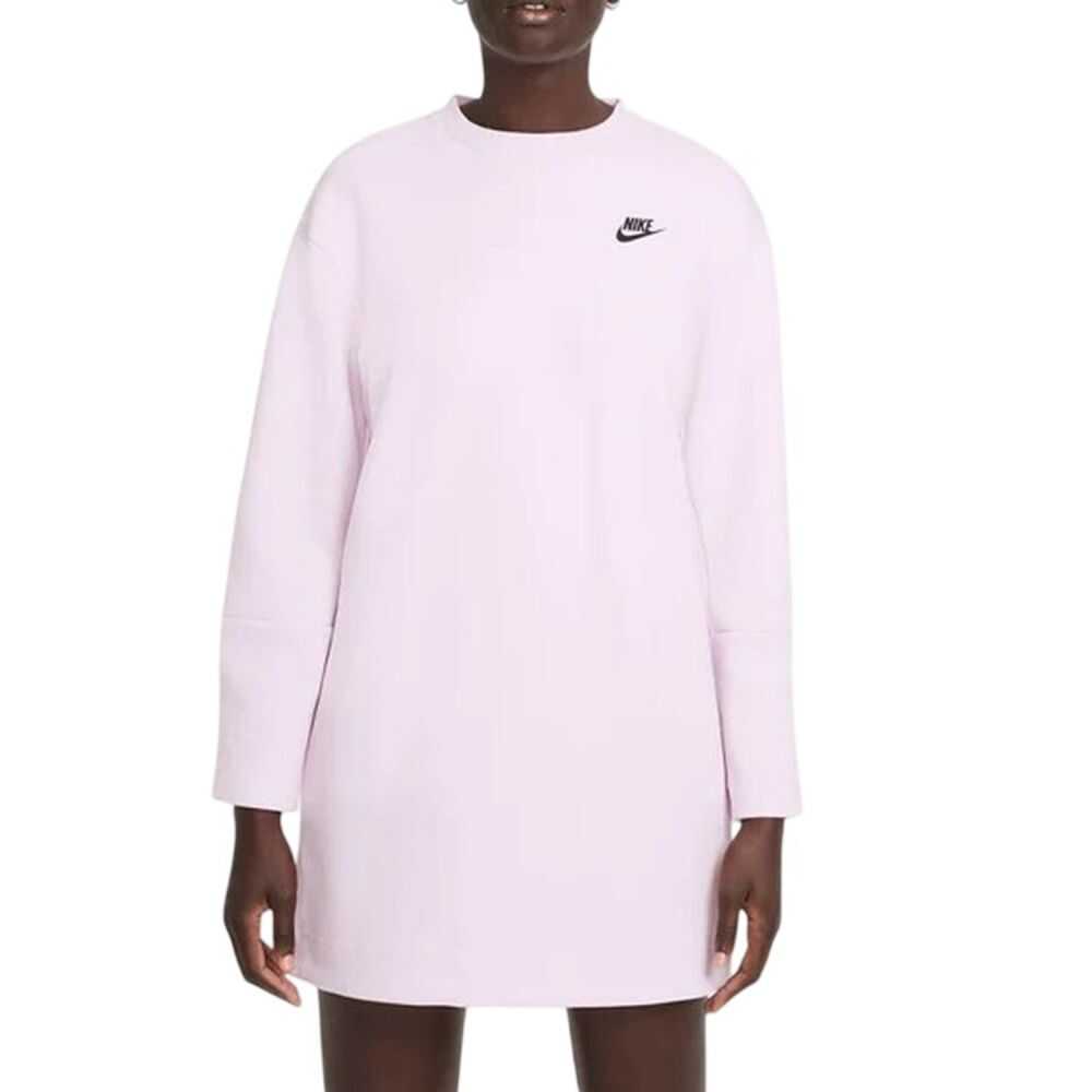 Nike Sportswear Tech Fleece Women's Long-Sleeve Dress Regal Pink/Black dd5626-695