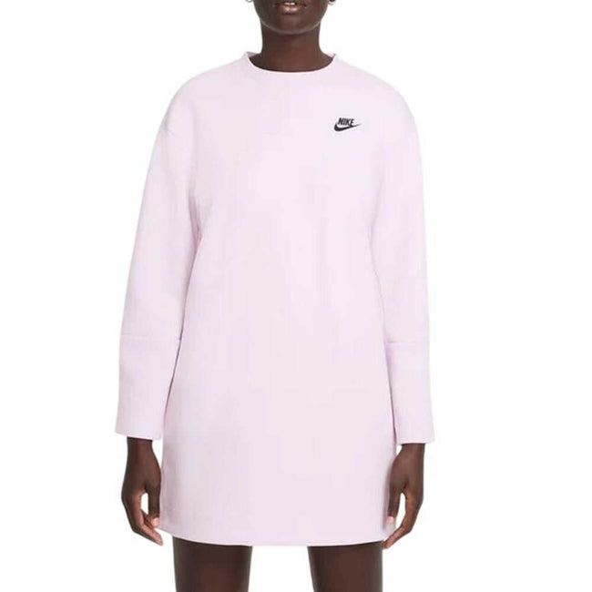 Nike Sportswear Tech Fleece Women's Long-Sleeve Dress Regal Pink/Black dd5626-695