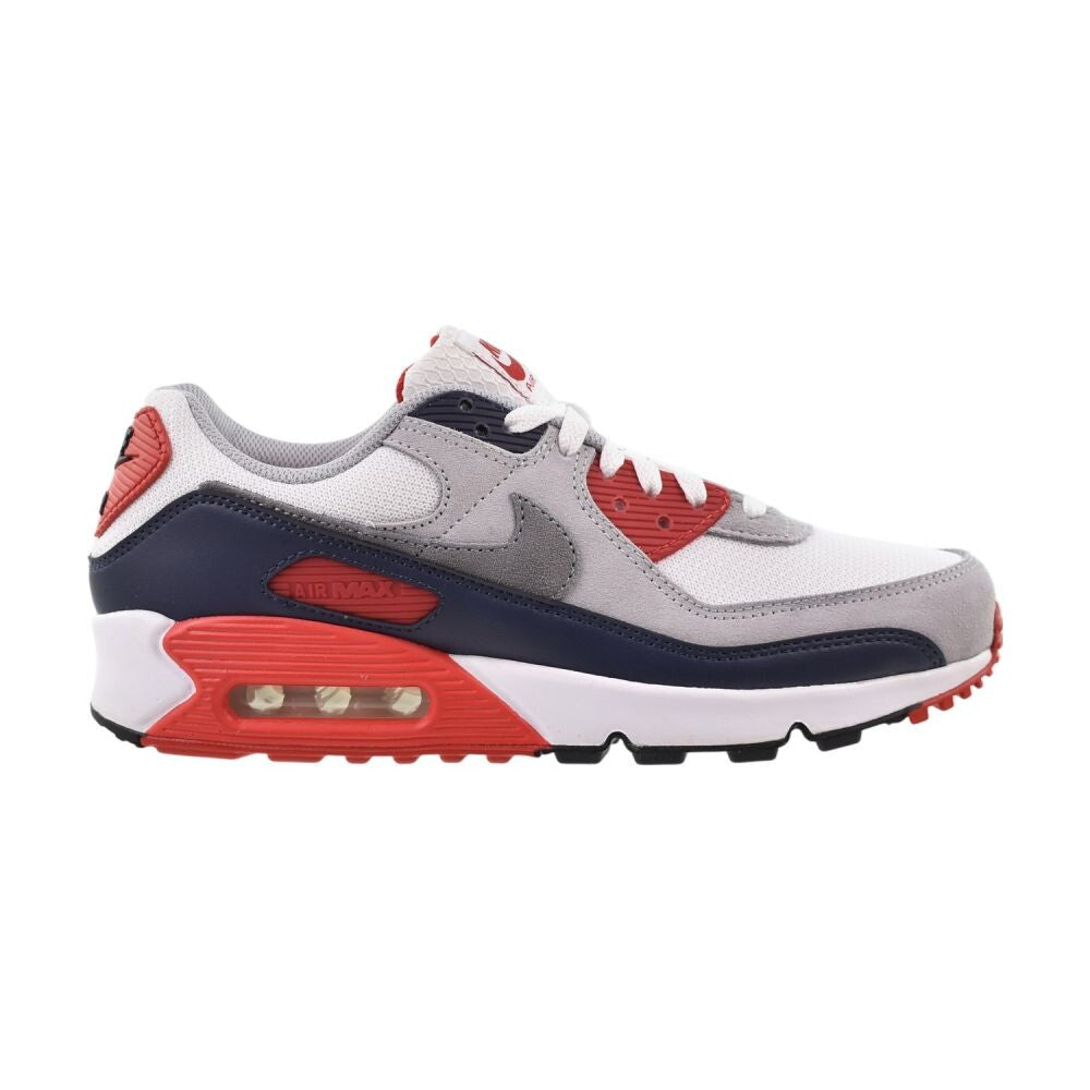 Nike Air Max 90 Men's Shoes White/Cool Grey/University Red dm0029-117
