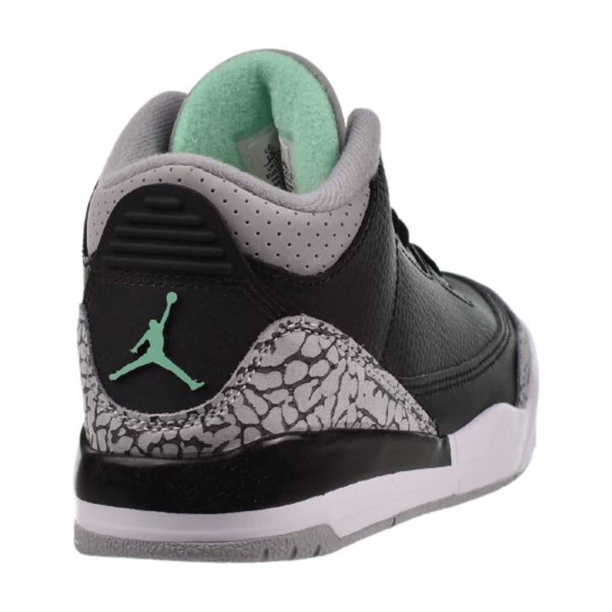 Jordan 3 Retro "Green Glow" (PS) Little Kids' Shoes Black-Wolf Grey-Green