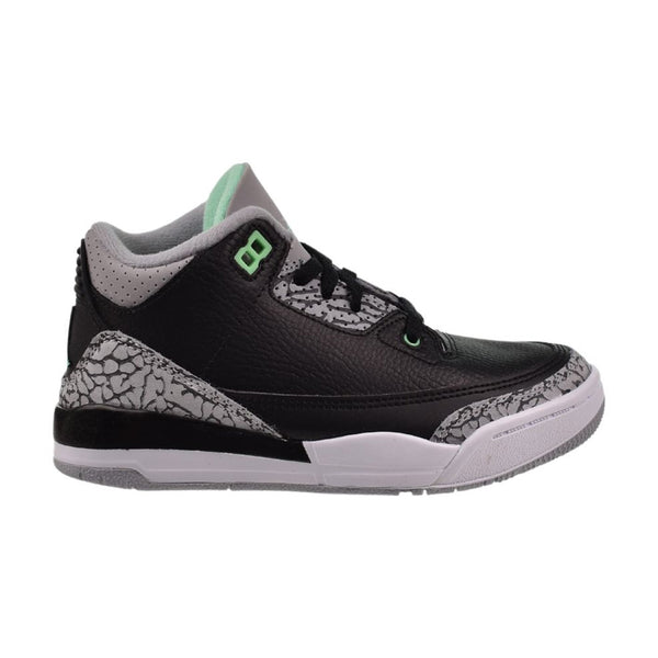 Jordan 3 Retro "Green Glow" (PS) Little Kids' Shoes Black-Wolf Grey-Green