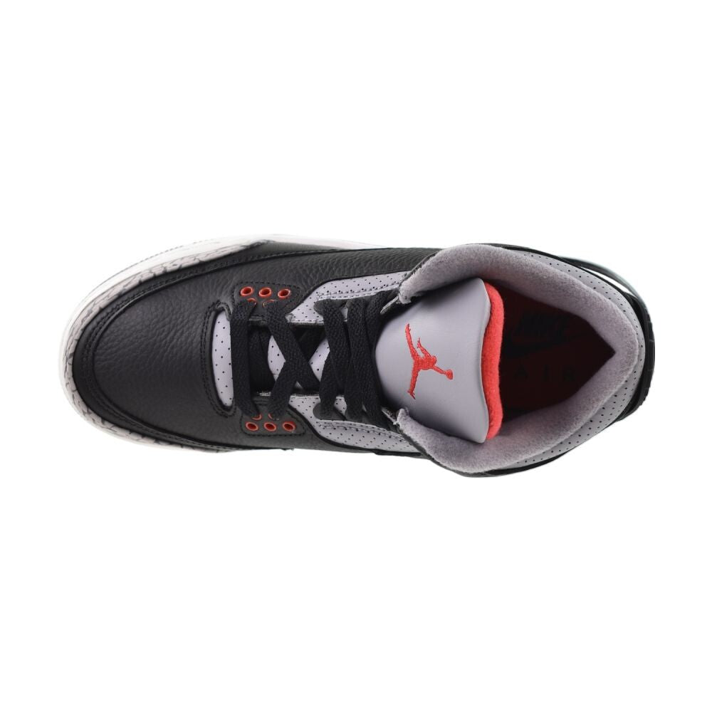 Air Jordan 3 Retro (GS) Big Kids' Shoes Black/Fire Red-Grey dm0967-010