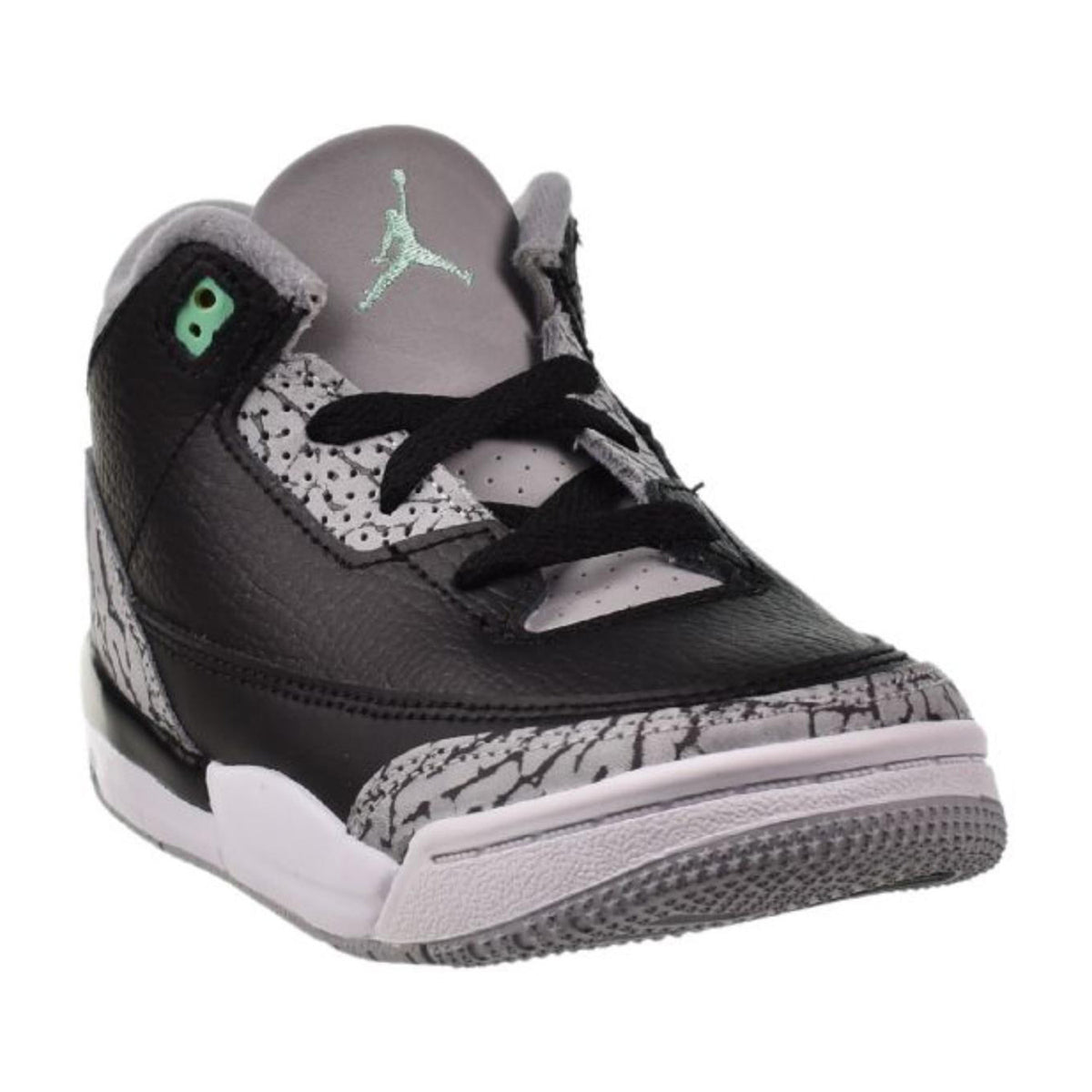 Jordan 3 Retro "Green Glow" (TD) Toddlers' Shoes Black-Wolf Grey-Green