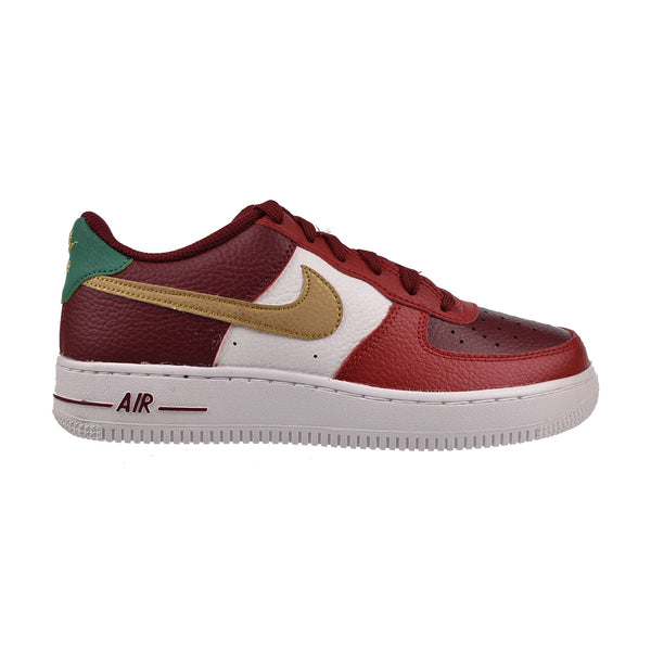 Nike Air Force 1 Low Christmas (GS) Big Kids' Shoes Team Red-Metallic Gold