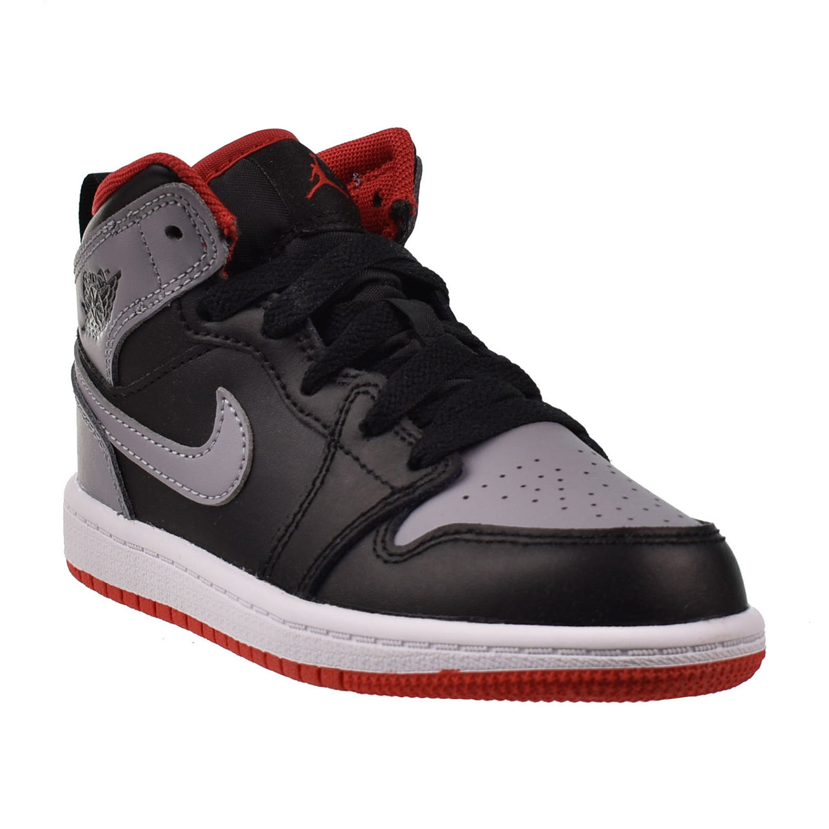 Jordan 1 Mid (PS) Little Kids' Shoes Black-Cement Grey-Fire Red