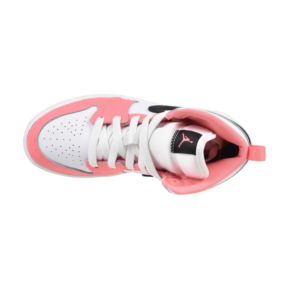 Jordan 1 Mid (PS) Little Kids' Shoes Pink Glaze/Black-White dq8424-602