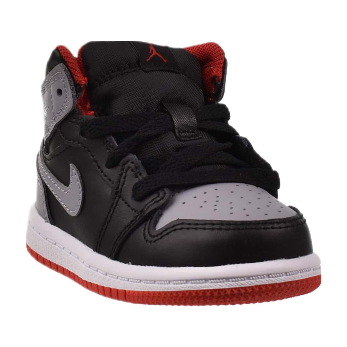 Jordan 1 Mid (TD) Toddler Shoes Black-Cement Grey-Fire Red