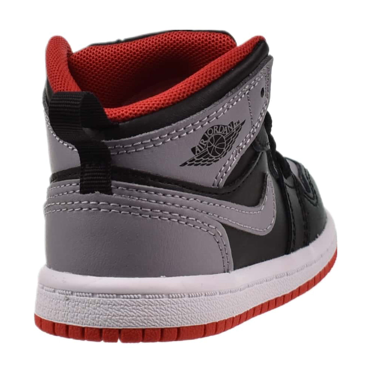 Jordan 1 Mid (TD) Toddler Shoes Black-Cement Grey-Fire Red