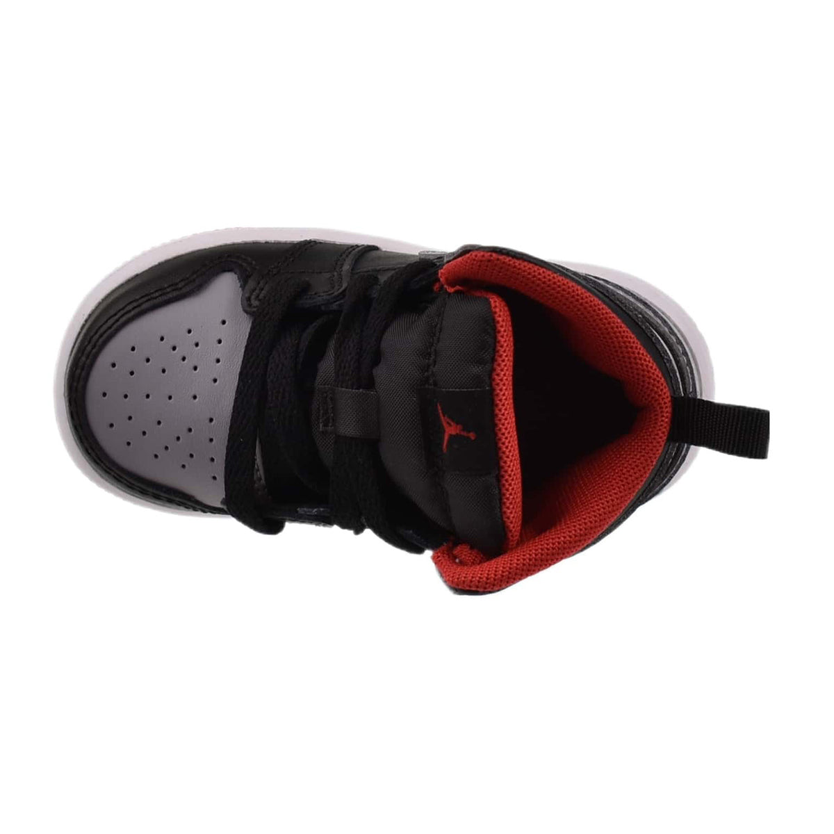 Jordan 1 Mid (TD) Toddler Shoes Black-Cement Grey-Fire Red