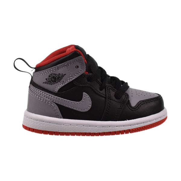 Jordan 1 Mid (TD) Toddler Shoes Black-Cement Grey-Fire Red