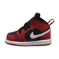 Air Jordan 1 Mid (TD) Toddler's Shoes Black/White-Gym Red dq8425-061