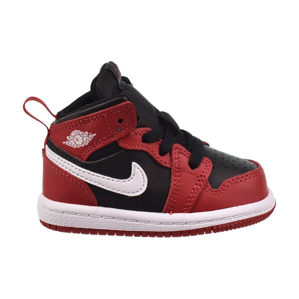 Air Jordan 1 Mid (TD) Toddler's Shoes Black/White-Gym Red dq8425-061