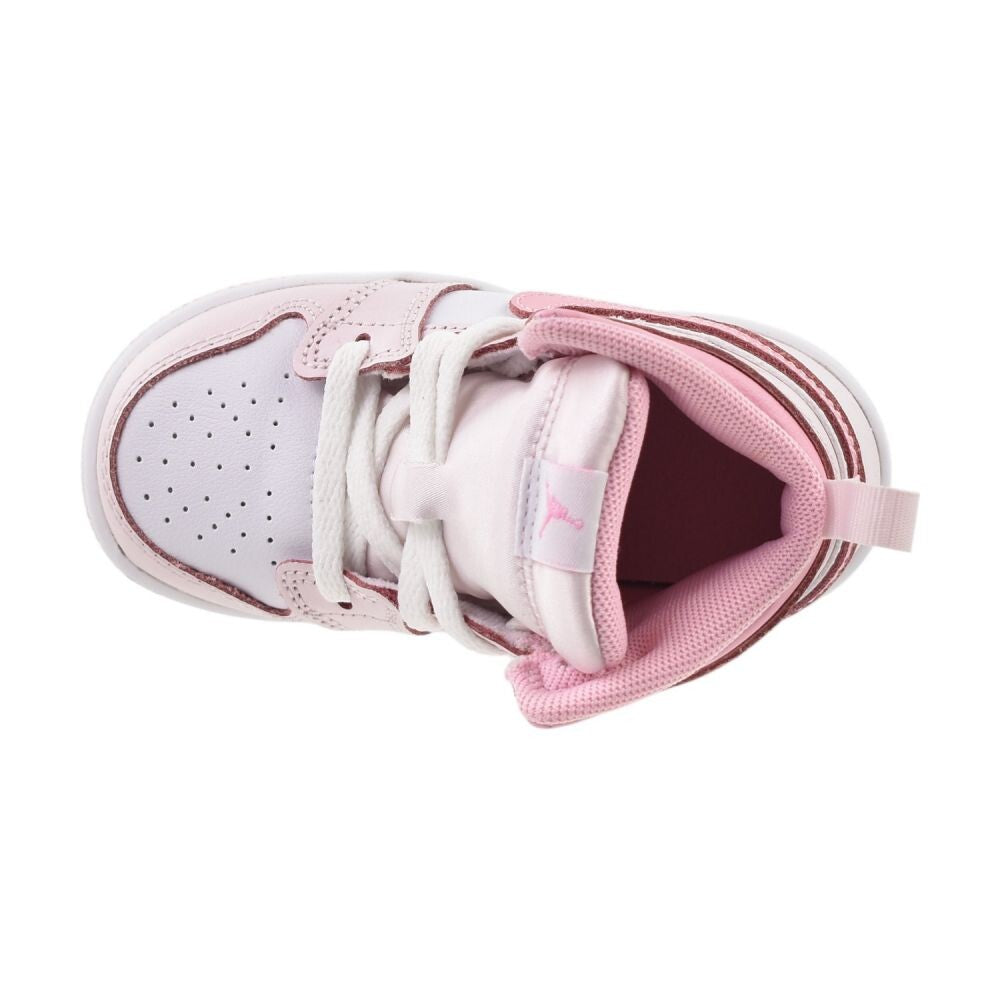 Jordan 1 Mid (TD) Toddlers Shoes Pearl Pink/Med Soft Pink-White dq8425-600