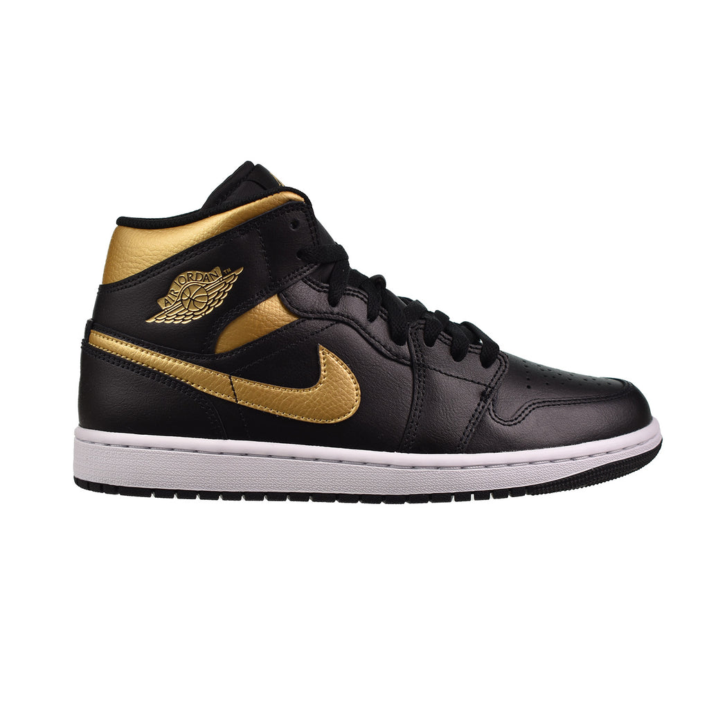 Air Jordan 1 Mid Men's Shoes Black-Metallic Gold