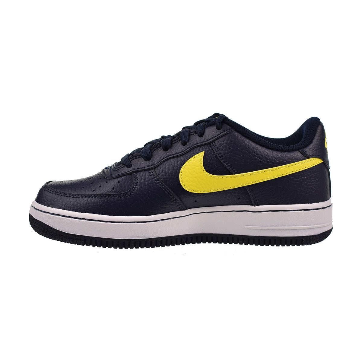 Nike Air Force 1 Low (GS) Big Kids' Shoes Obsidian-Opti Yellow-White