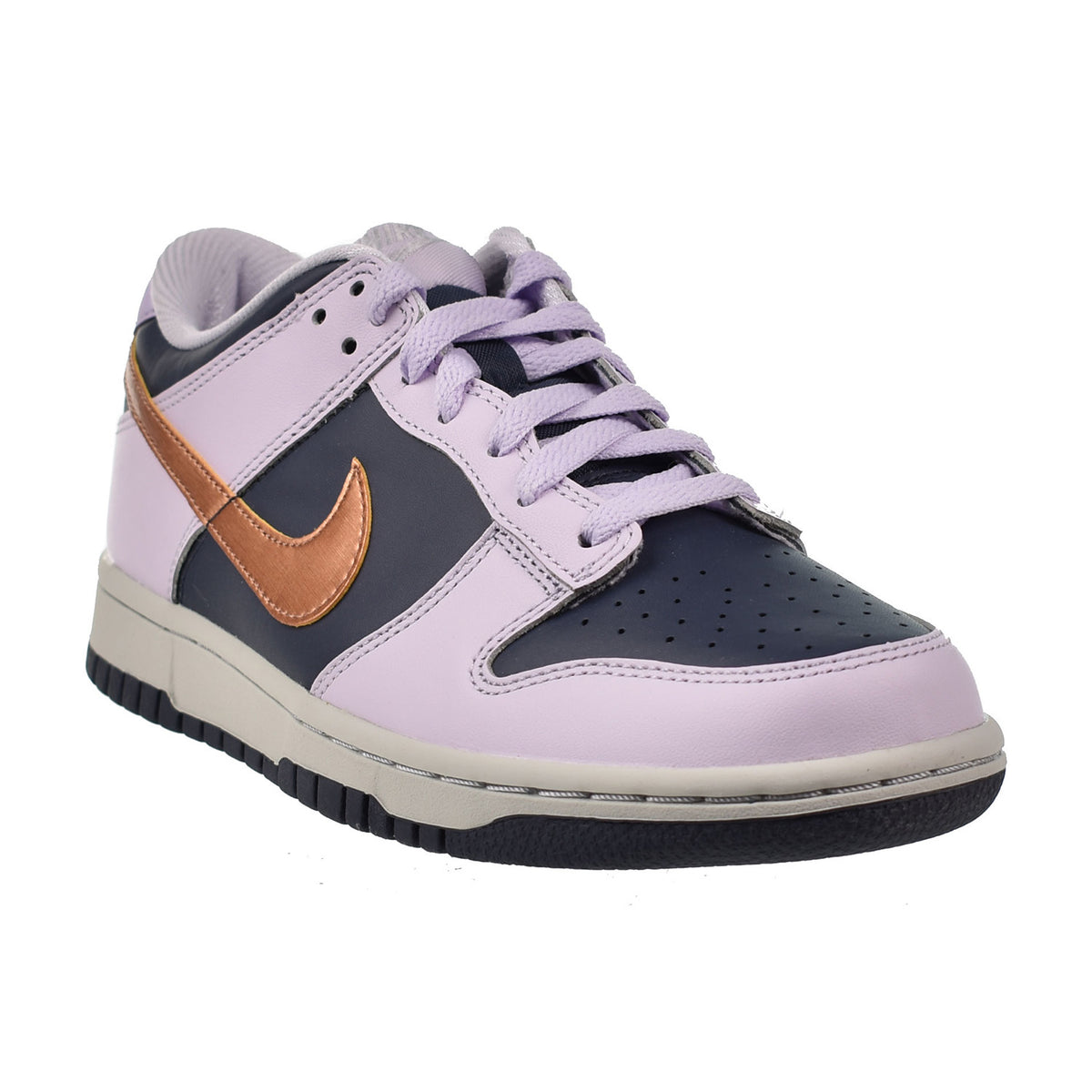Nike Dunk Low SE (GS) Big Kids' Shoes Copper Swoosh-Navy Purple