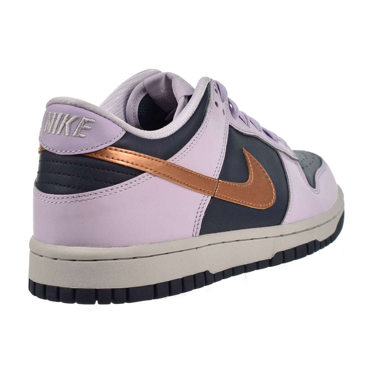 Nike Dunk Low SE (GS) Big Kids' Shoes Copper Swoosh-Navy Purple
