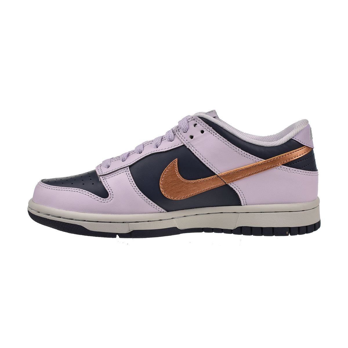 Nike Dunk Low SE (GS) Big Kids' Shoes Copper Swoosh-Navy Purple