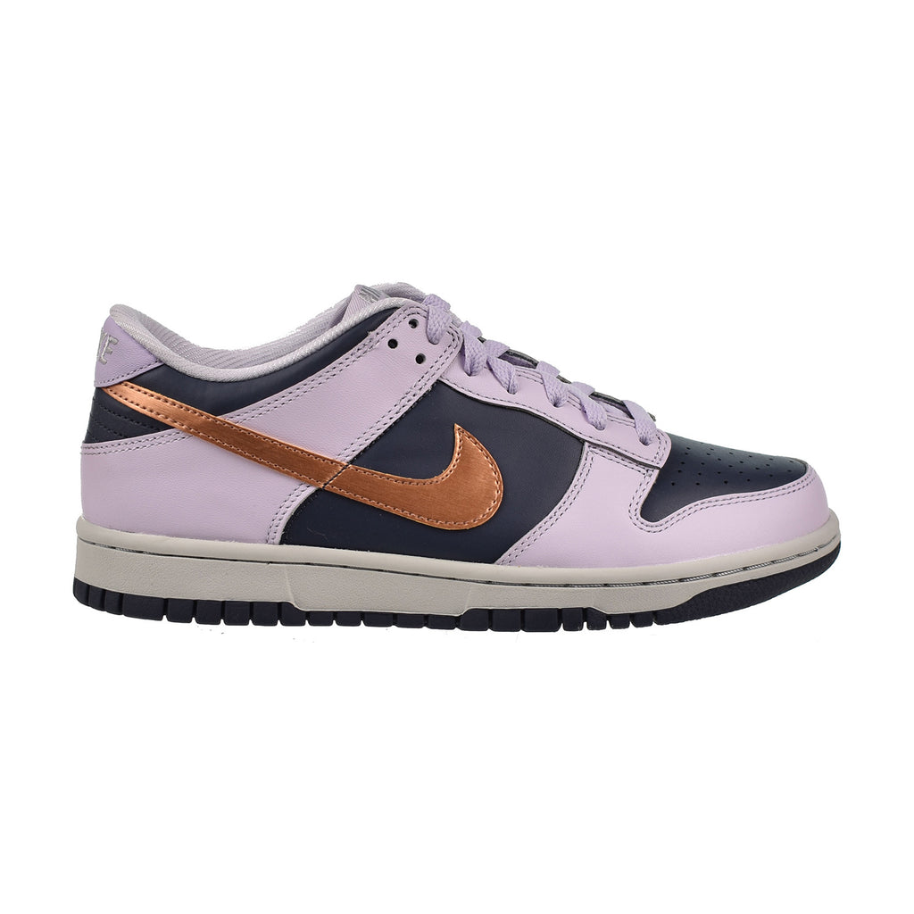 Nike Dunk Low SE (GS) Big Kids' Shoes Copper Swoosh-Navy Purple