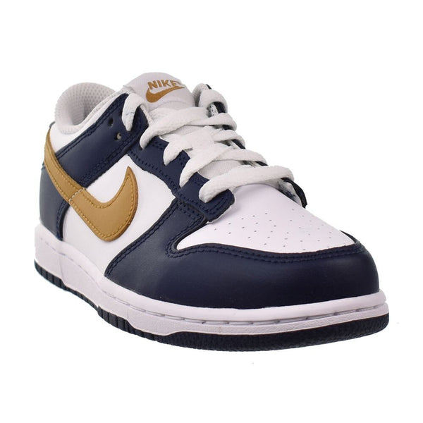 Nike Dunk Low (PS) Little Kids' Shoes White/Wheat-Midnight Navy fb9108-111