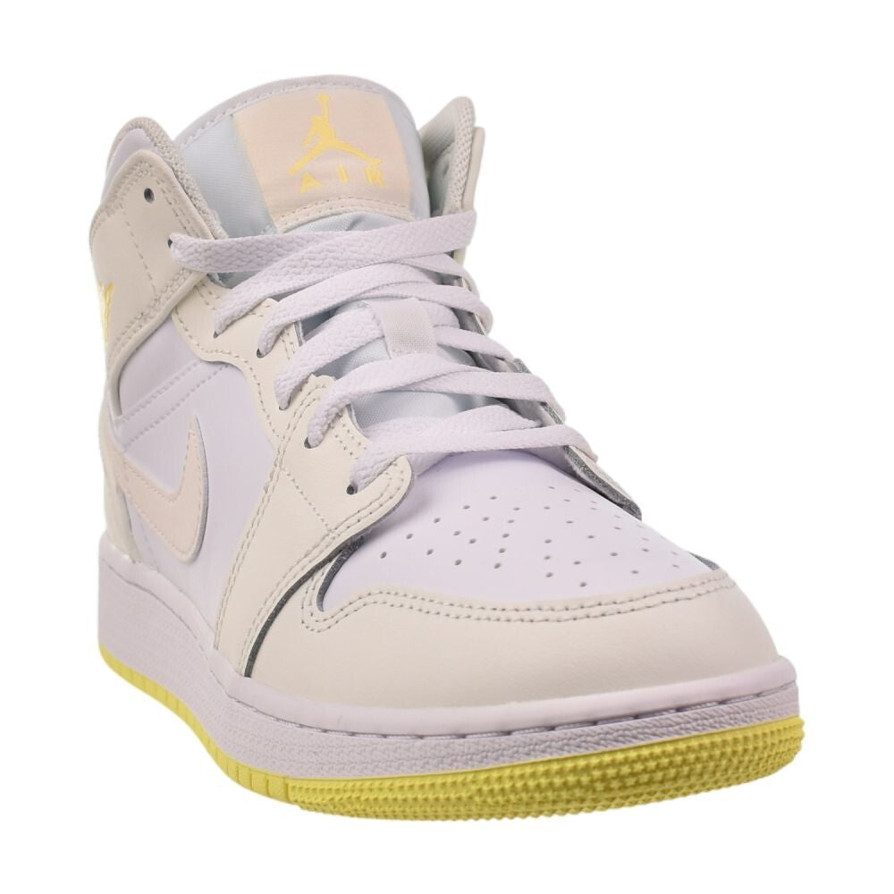 Air Jordan 1 Mid Big Kids' Shoes Sail/Lt Laser Orange-White fd8780-181