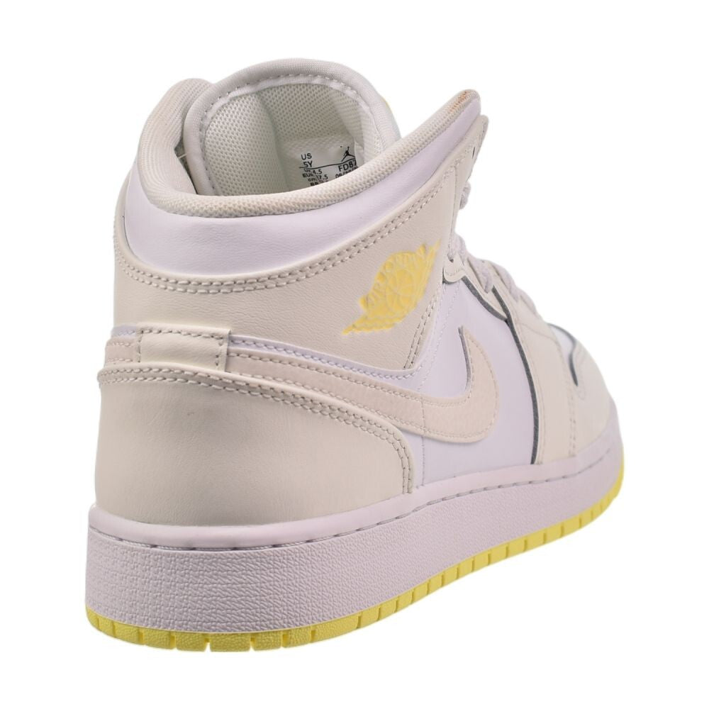 Air Jordan 1 Mid Big Kids' Shoes Sail/Lt Laser Orange-White fd8780-181