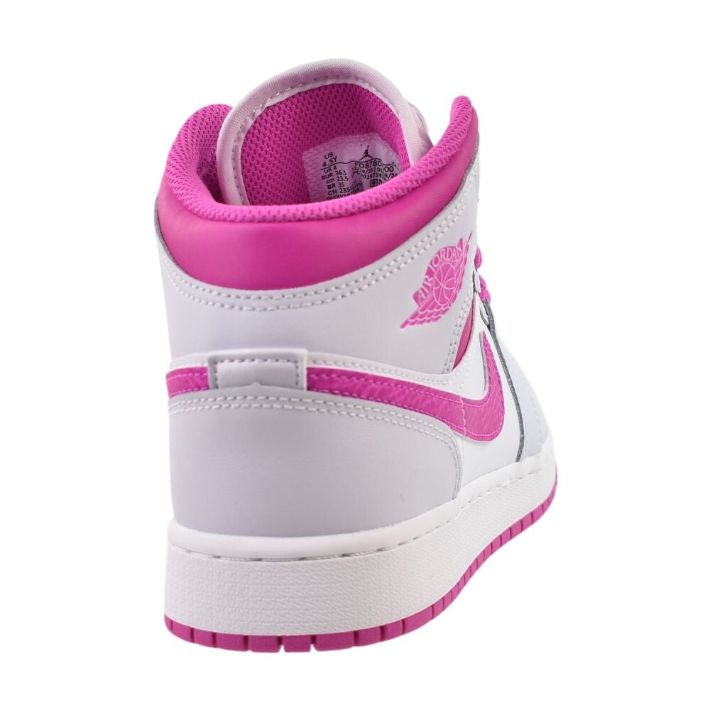 Air Jordan 1 Mid (GS) Big Kids' Shoes Iris Whisper/Fire Pink fd8780-500