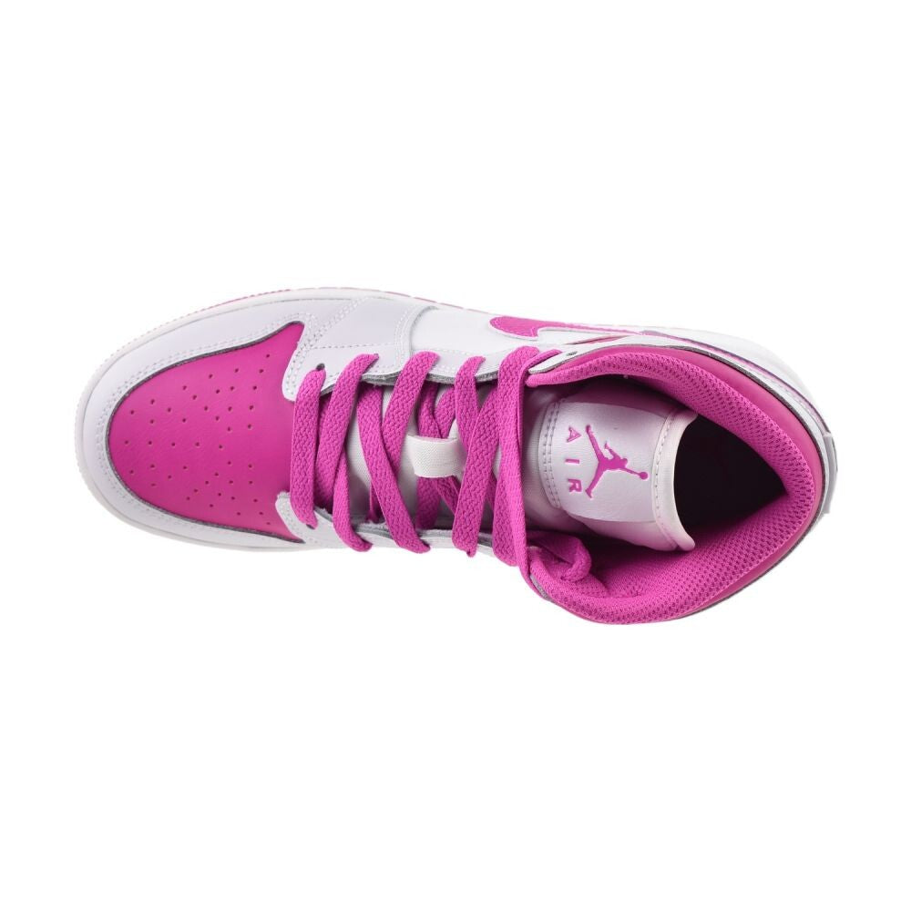 Air Jordan 1 Mid (GS) Big Kids' Shoes Iris Whisper/Fire Pink fd8780-500