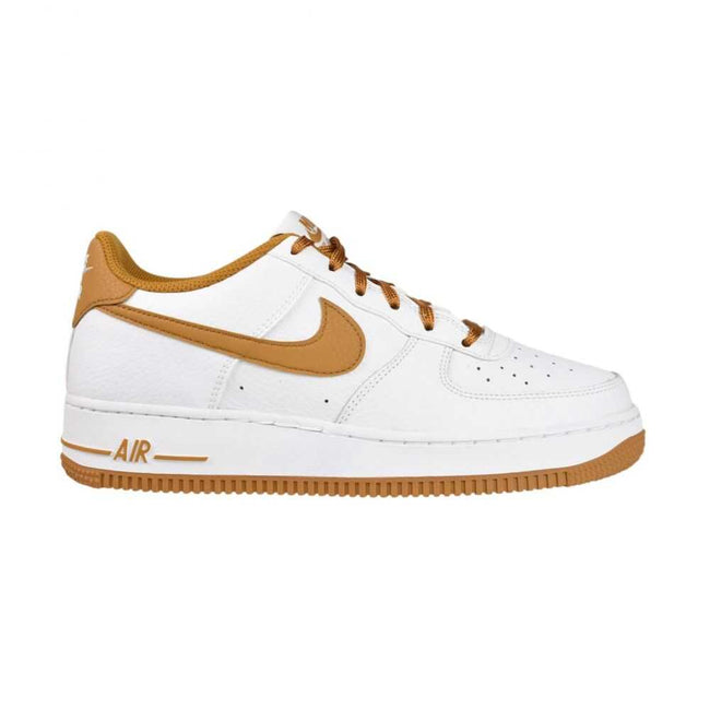 Nike Air Force 1 (GS) Big Kids' Shoes White/Desert Ochre fj0706-100