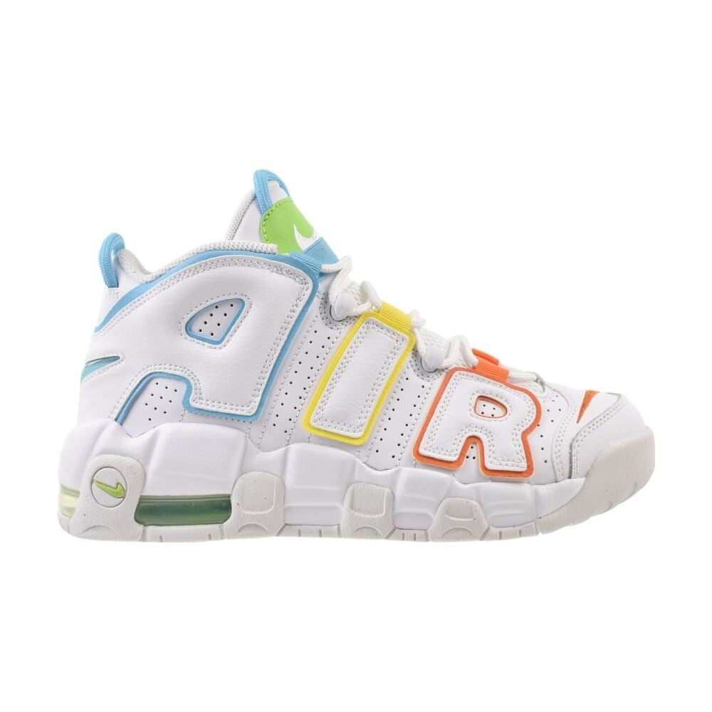 Nike Air More Uptempo Big Kids' Shoes White/Baltic Blue-Yellow fj4624-100