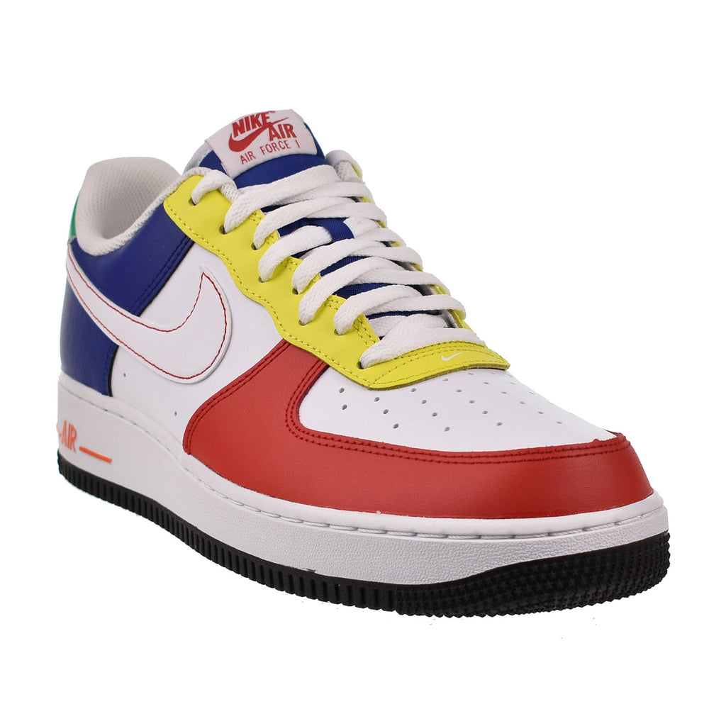 red white blue and yellow air force ones