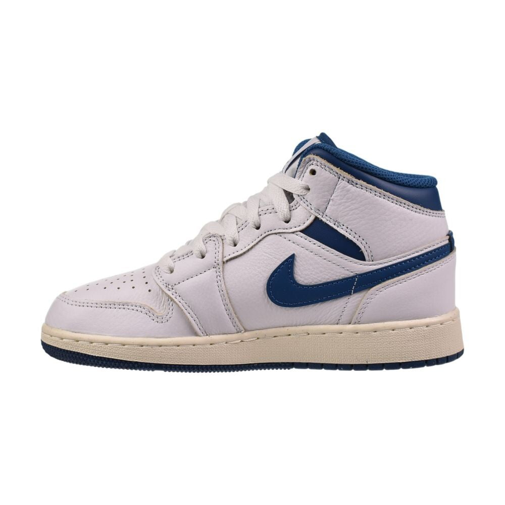 Air Jordan 1 Mid SE (GS) Big Kids' Shoes White/Industrial Blue fn7432-141