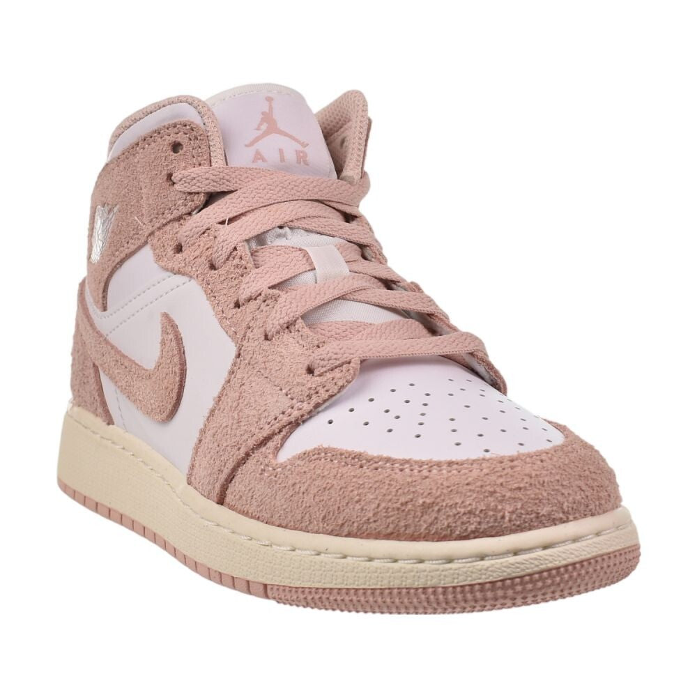 Air Jordan 1 Mid SE (GS) Big Kids' Shoes White/Legend Pink-Sail fn7432-161