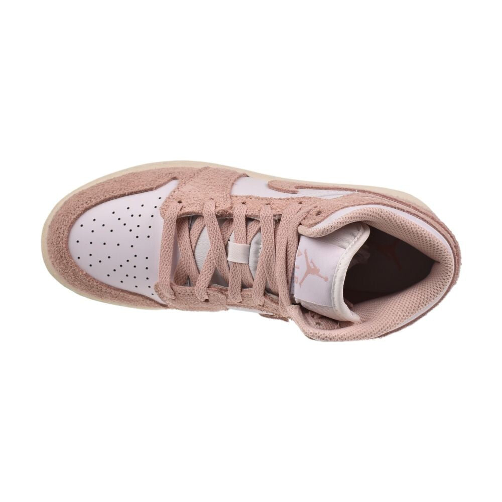 Air Jordan 1 Mid SE (GS) Big Kids' Shoes White/Legend Pink-Sail fn7432-161