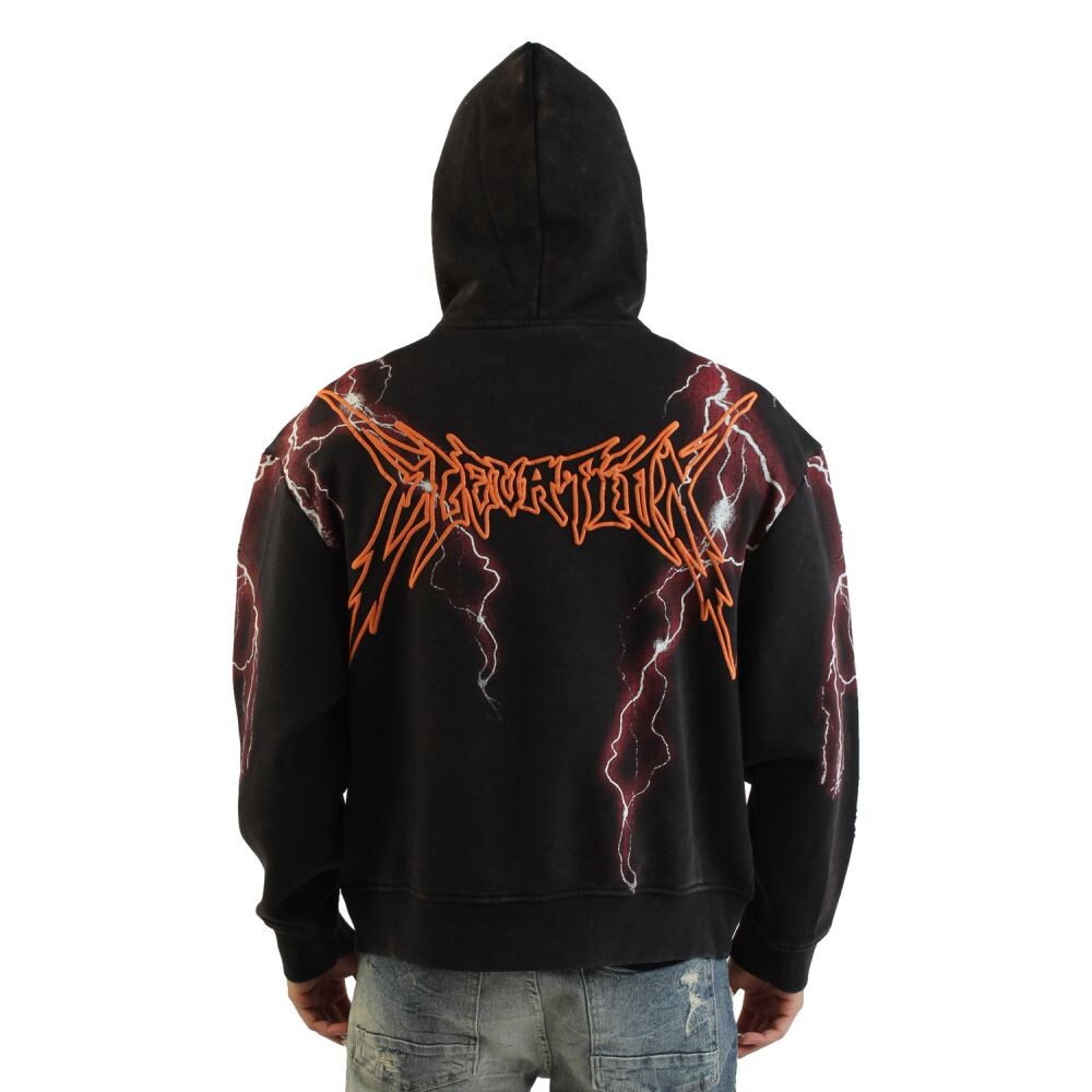 Smoke Rise Paradise Lightning Fleece 2-Fer Men's Hoodie Black fo25567-black