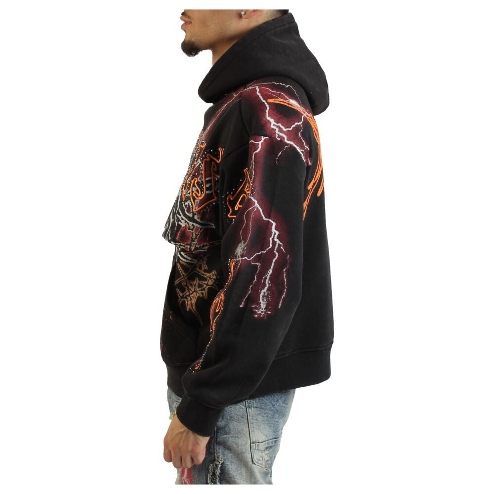 Smoke Rise Paradise Lightning Fleece 2-Fer Men's Hoodie Black fo25567-black