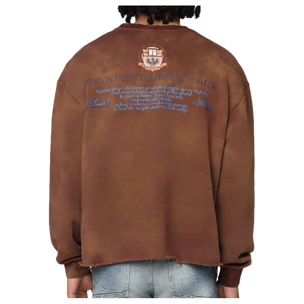 Smoke Rise Magnificence French Terry Crewneck Men's Sweatshirt Mustang fo25576-mustang