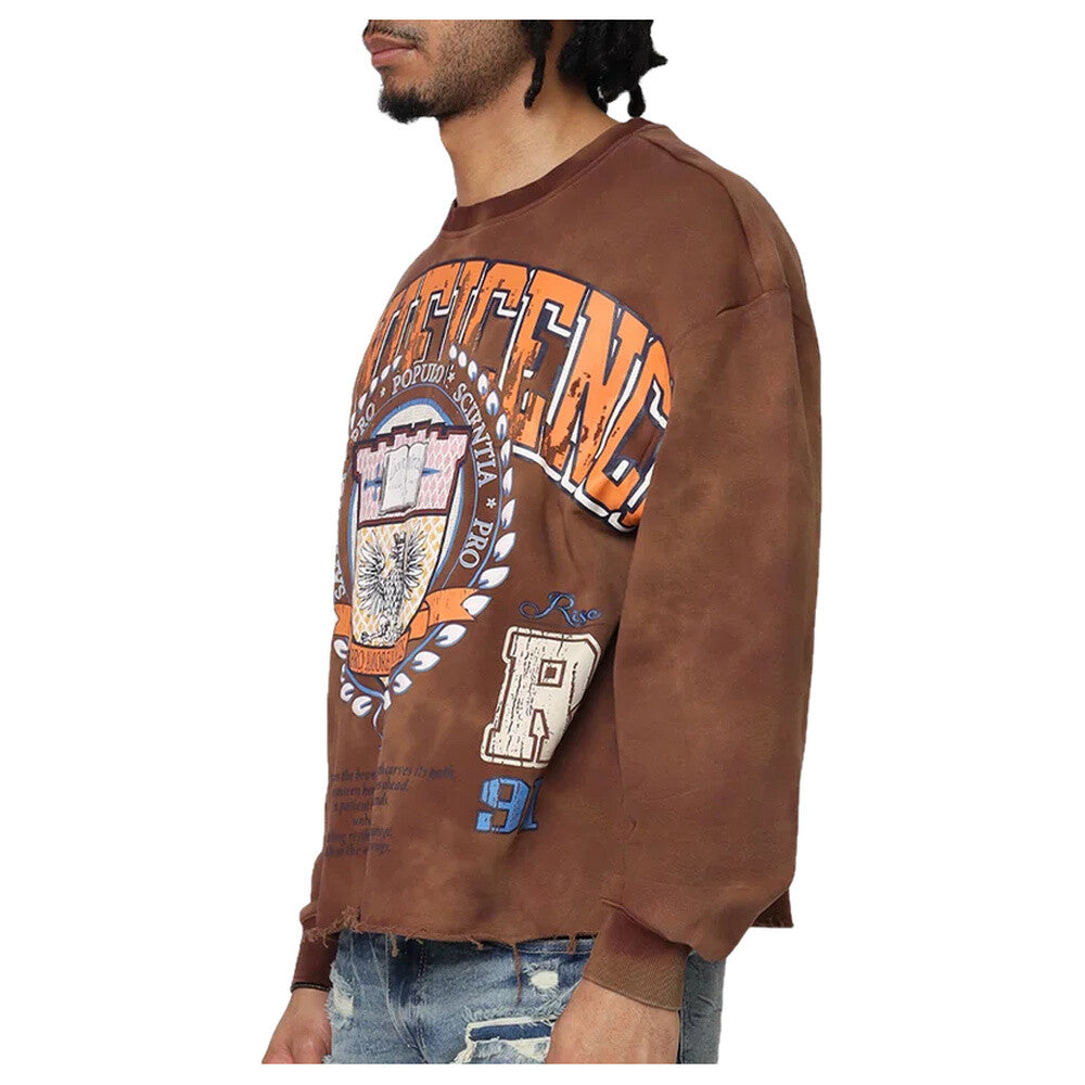 Smoke Rise Magnificence French Terry Crewneck Men's Sweatshirt Mustang fo25576-mustang