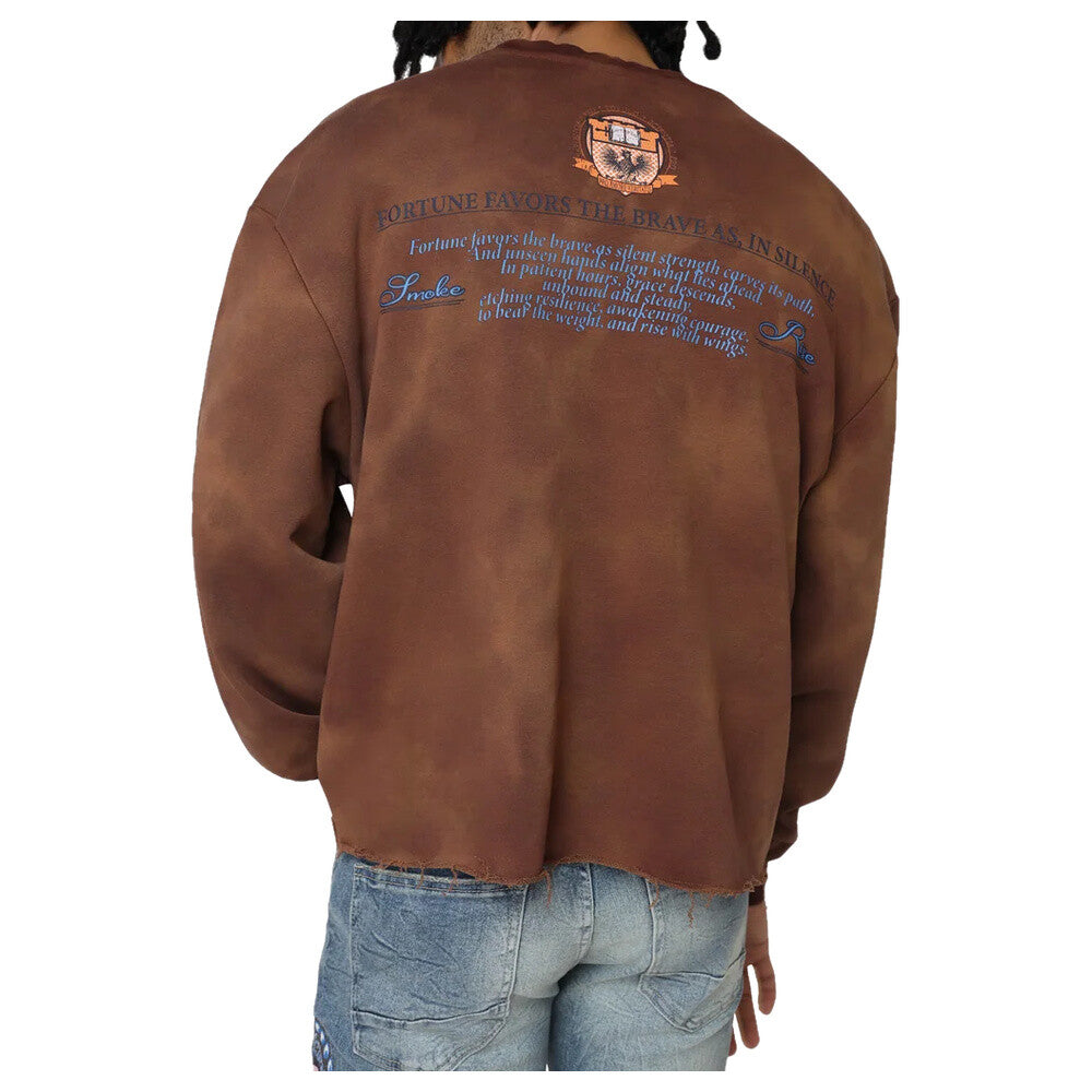 Smoke Rise Magnificence French Terry Crewneck Men's Sweatshirt Mustang fo25576-mustang