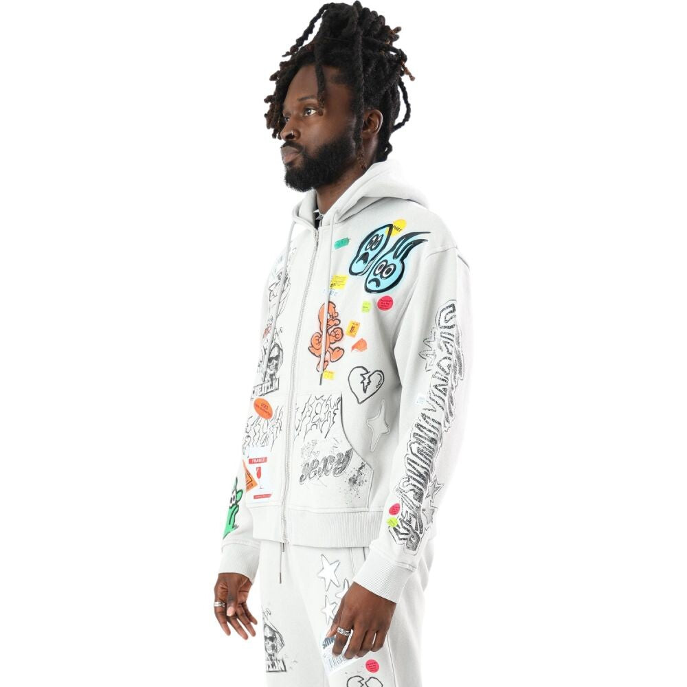 Smoke Rise Doodle Fleece Full Zip Men's Hoodie Microchip fo26f530-2ek