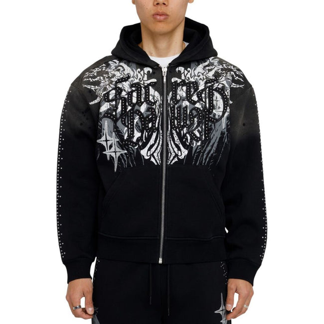 Smoke Rise Sacred Dawn Full Zip Men's Hoodie Black fo26f537-black