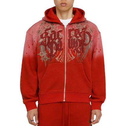 Smoke Rise Sacred Dawn Full Zip Men's Hoodie Cinnabar fo26f537-cinnabar