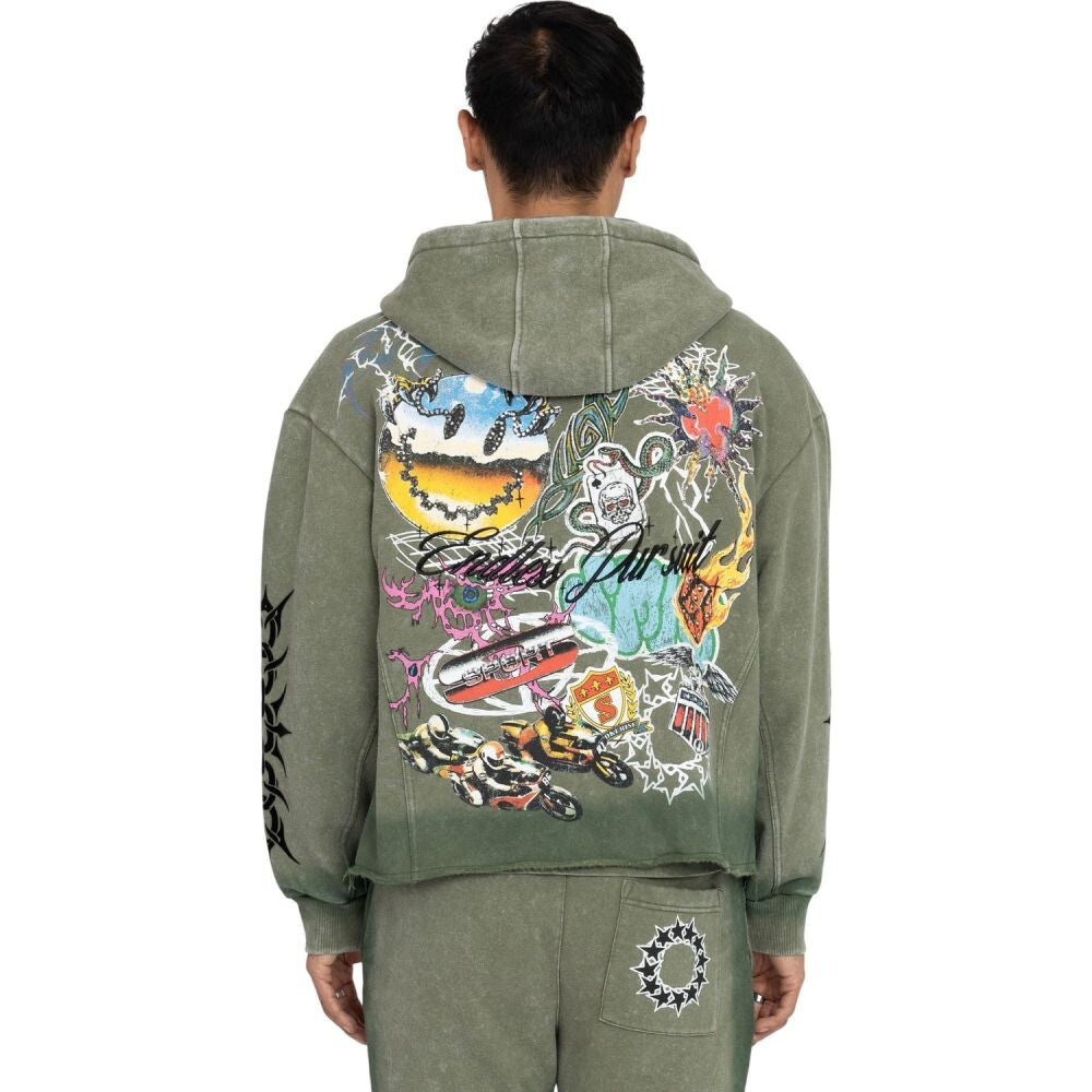 Smoke Rise Endless Pursuit Studded Men's Hoodie Army fo26f542-vintagearmy