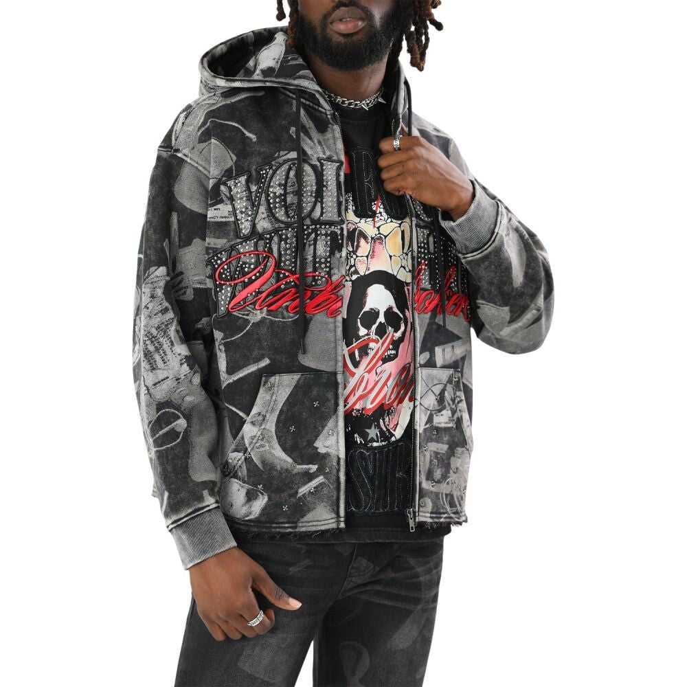Smoke Rise Voices Within Full Zip Men's Hoodie Black fo26f548-1xz