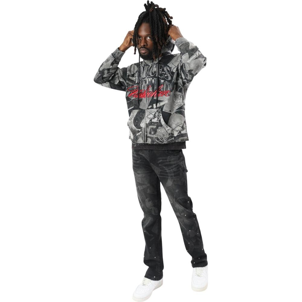 Smoke Rise Voices Within Full Zip Men's Hoodie Black fo26f548-1xz